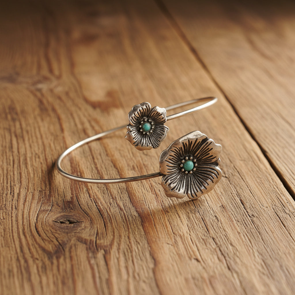 Wildflower Moon Turquoise Stone Bracelet in Rodeo Blue