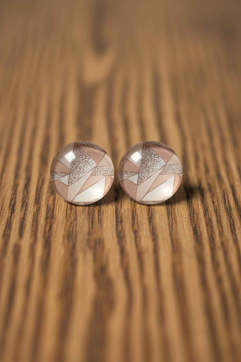 Pink Geo Studs