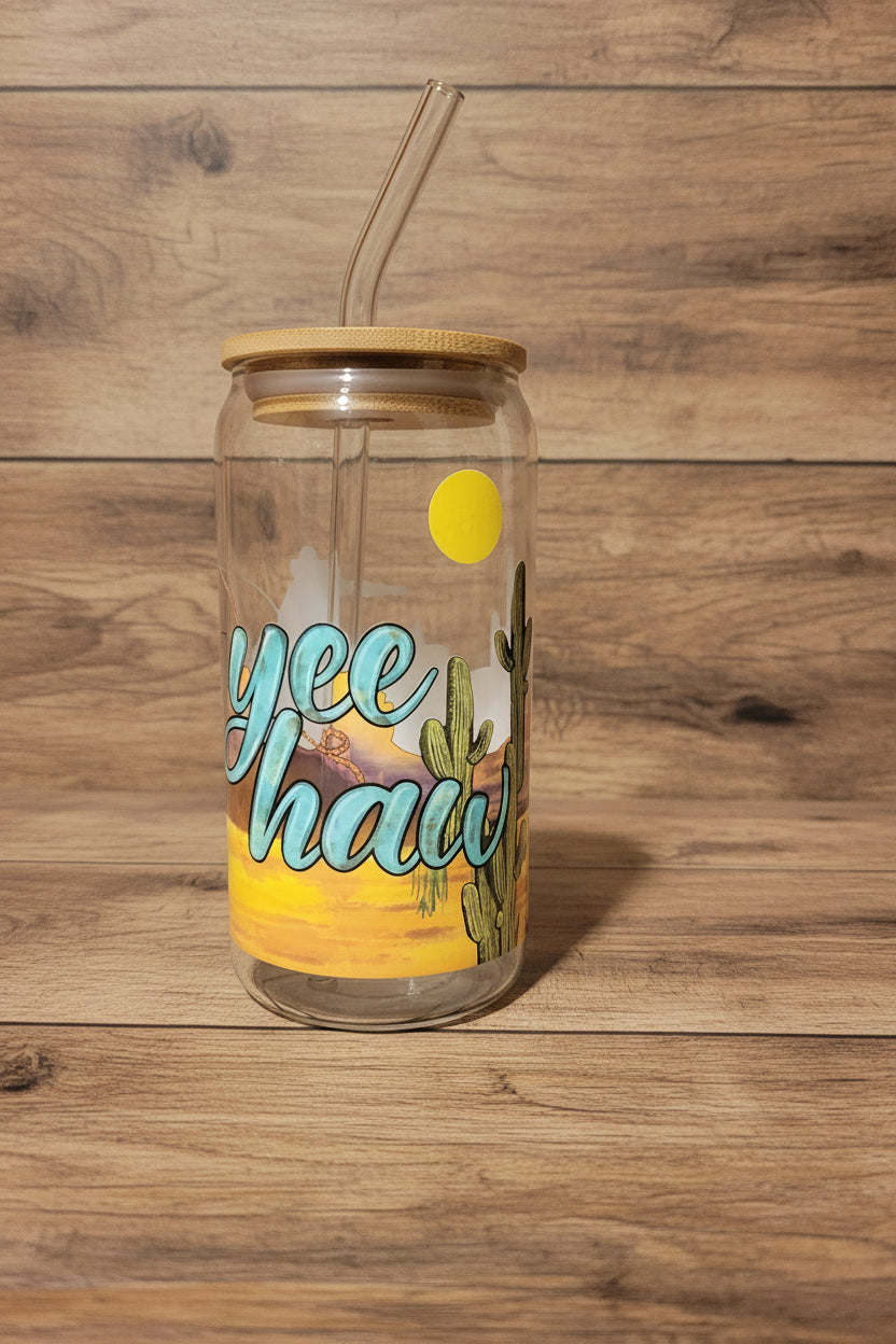 YeeHaw Cowboy Libbey Glass