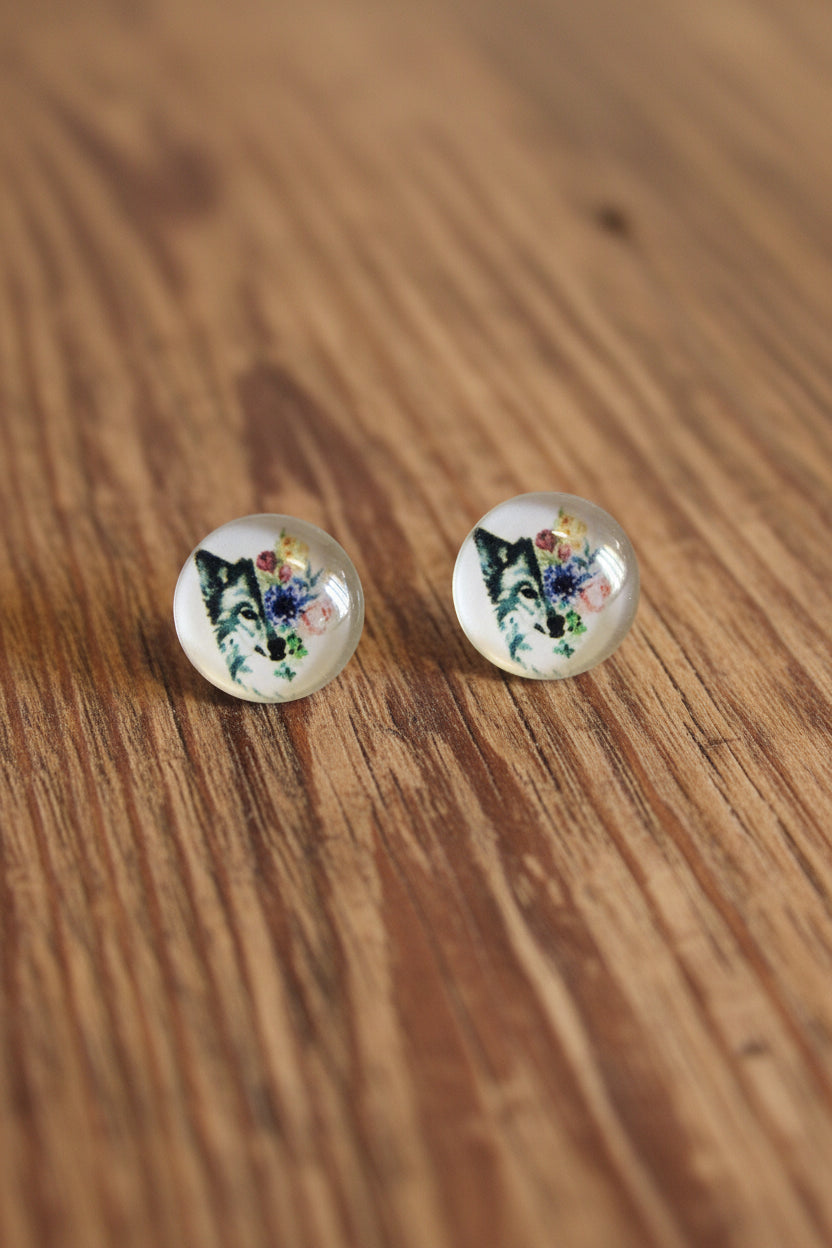 Whimsical Wolf Studs
